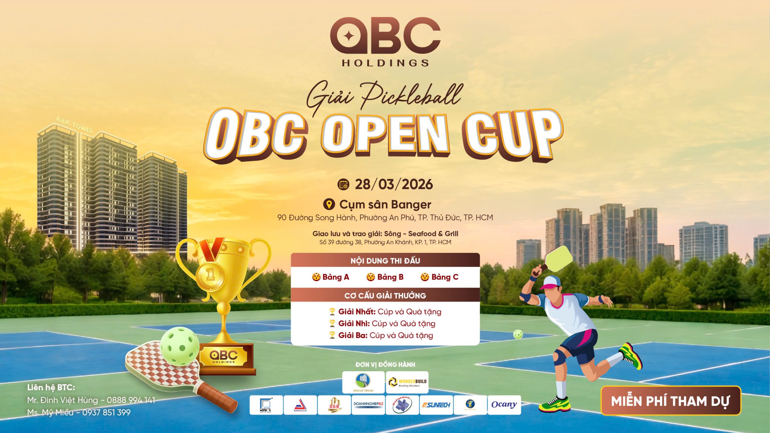 Chính thức công bố Điều lệ giải Pickleball OBC OPEN CUP 2026