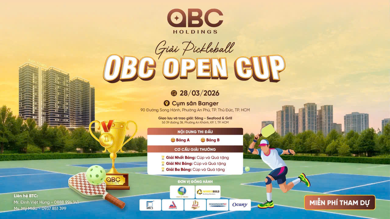 Pickleball – Kết nối đam mê, rèn luyện sức khỏe tại OBC OPEN CUP 2026