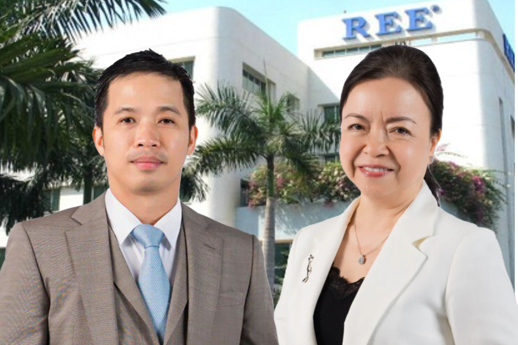 Bà Nguyễn Thị Mai Thanh - Chủ tịch HĐQT REE và ông Nguyễn Ngọc Thái Bình.