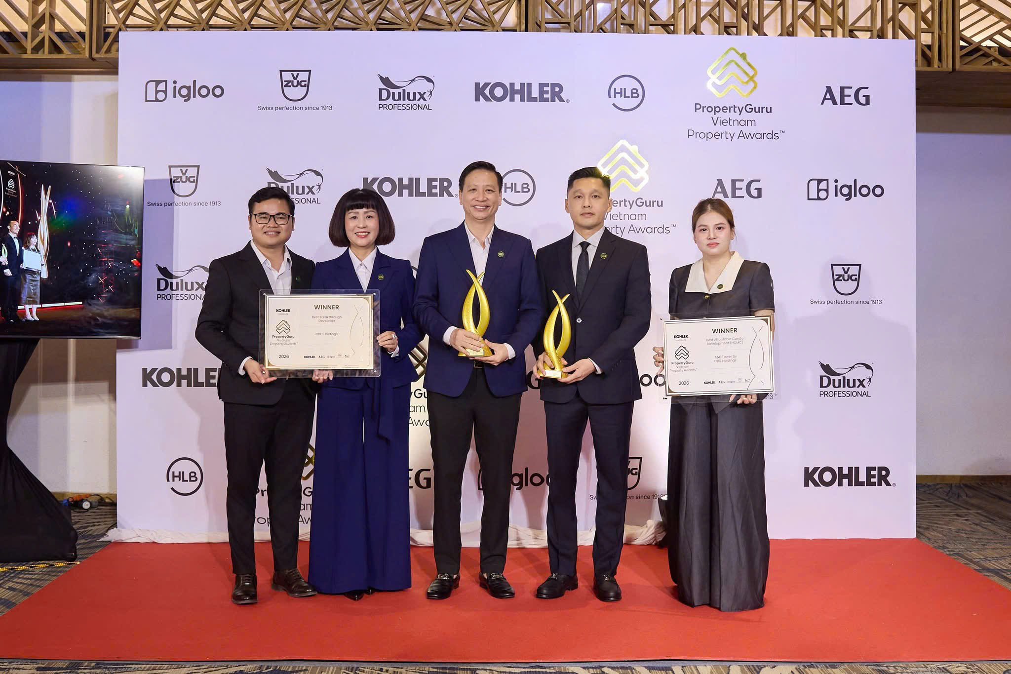OBC Holdings và A&K Tower ghi dấu ấn kép tại PropertyGuru Vietnam Property Awards 2026