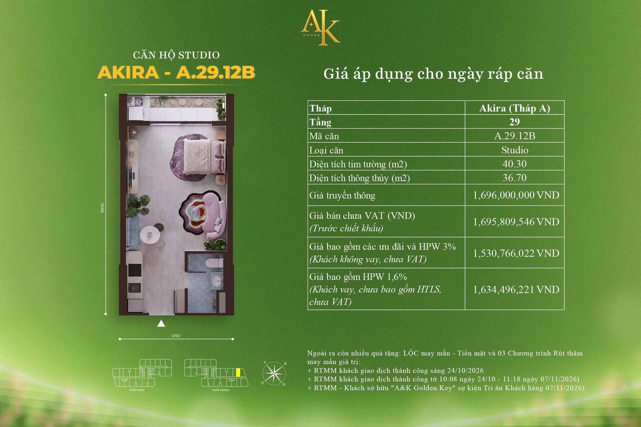 Chủ đầu tư A&K Tower sẵn sàng 60 tỷ đồng hỗ trợ 300 suất mua nhà 0 đồng